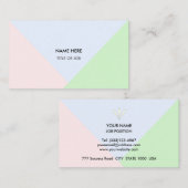 Moderne Abstracte pasteelgouden Roos, blauw en gro Visitekaartje (Voorkant / Achterkant)