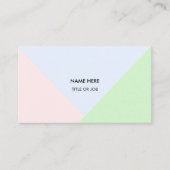 Moderne Abstracte pasteelgouden Roos, blauw en gro Visitekaartje (Voorkant)