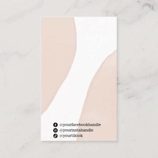 Moderne Abstracte pasteelroze draagkaarten Visitekaartje (Achterkant)