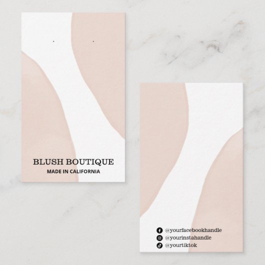 Moderne Abstracte pasteelroze draagkaarten Visitekaartje (Voorkant / Achterkant)