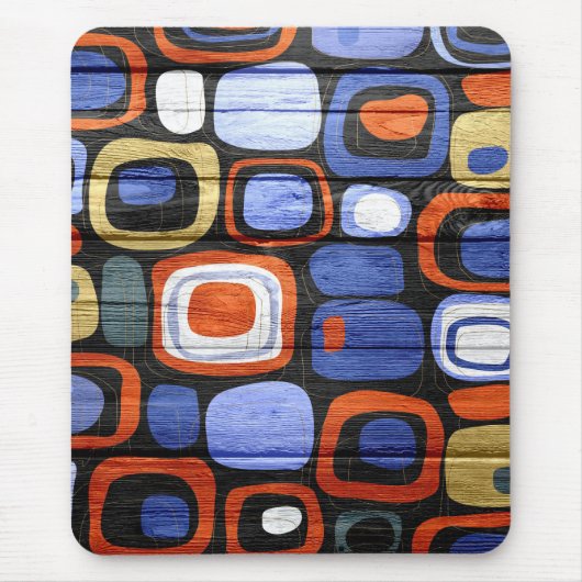 Moderne Abstracte Pastel Hout Look Muismat (Voorkant)