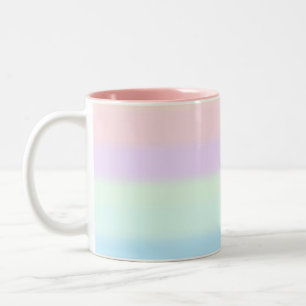 Moderne Abstracte Pastel Kleurrijke Gradiënt Tweekleurige Koffiemok