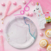 Moderne Abstracte Pastel Paarse Blauwe Blauwgroen Papieren Bordje (Feest)