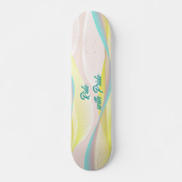 Moderne Abstracte Pastel Vloeiende Golven & Mesh Persoonlijk Skateboard