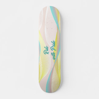 Moderne Abstracte Pastel Vloeiende Golven & Mesh Persoonlijk Skateboard