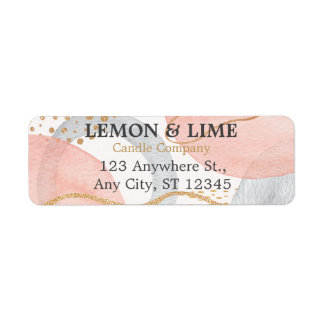 Moderne Abstracte Pastel Waterverf Business Return Etiket