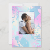 Moderne Abstracte Pastelkleurige Trouw Save The Date (Achterkant)