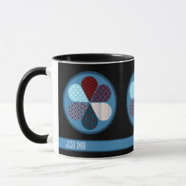 MODERNE ABSTRACTE PATCHWORK BLOEMPATROON NAAM TEKS MOK