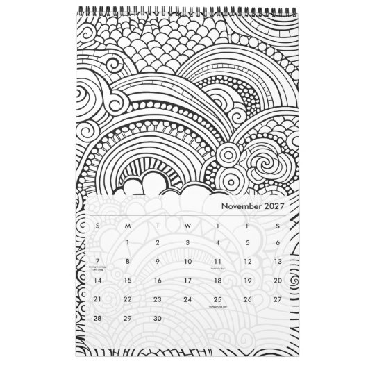 Moderne Abstracte Patronen Kleuren Kalender (Nov 2027)