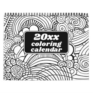 Moderne Abstracte Patronen - Kleuren met Zwart Wit Kalender