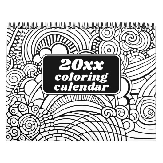 Moderne Abstracte Patronen - Kleuren met Zwart Wit Kalender (Hoes)
