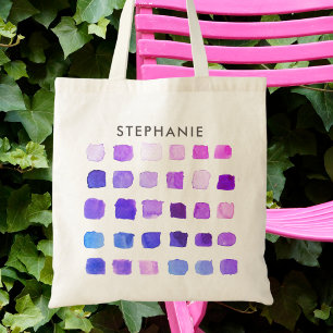 Moderne Abstracte Patroon Persoonlijke Paarse Tote Bag