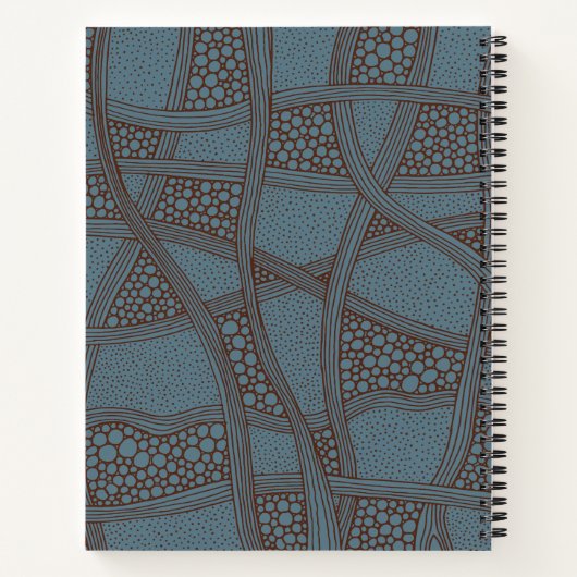 Moderne Abstracte Patroon script Aangepaste Naam Notitieboek (Achterkant)