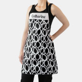 Moderne Abstracte patroonnaam (zwart-wit) Schort (Insitu)