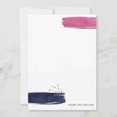 Moderne Abstracte penseelkaartje voor gebladerte Notitiekaartje (Voorkant)