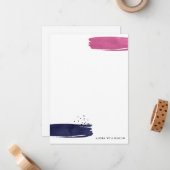 Moderne Abstracte penseelkaartje voor gebladerte Notitiekaartje (Voorkant / Achterkant in situ)