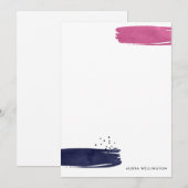 Moderne Abstracte penseelkaartje voor gebladerte Notitiekaartje (Voorkant / Achterkant)