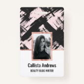 Moderne Abstracte penseelpenseelstreek met zwart o Badge (Voorkant)