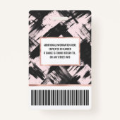 Moderne Abstracte penseelpenseelstreek met zwart o Badge (Achterkant)