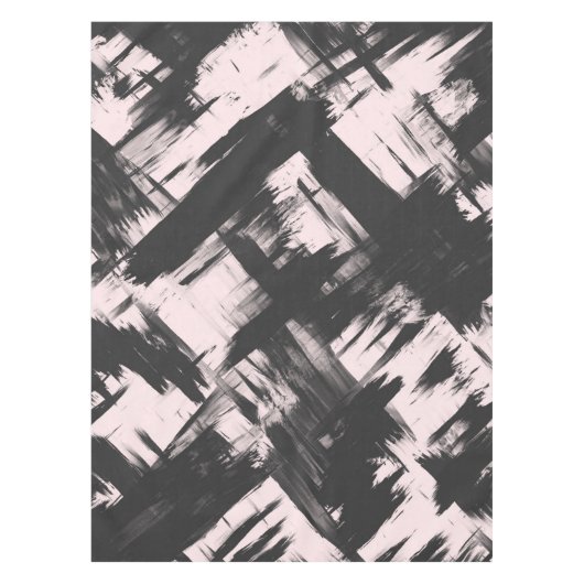 Moderne Abstracte penseelpenseelstreek met zwart o Tafelkleed (Voorkant)