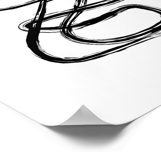 Moderne Abstracte penseelstreek Continuous Line Ar Poster (Hoek)