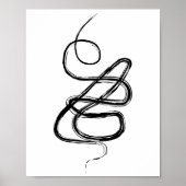Moderne Abstracte penseelstreek Continuous Line Ar Poster (Voorkant)