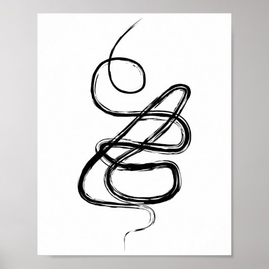 Moderne Abstracte penseelstreek Continuous Line Ar Poster (Voorkant)