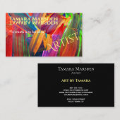 Moderne Abstracte penseelstreken Creatieve artiest Visitekaartje (Voorkant / Achterkant)