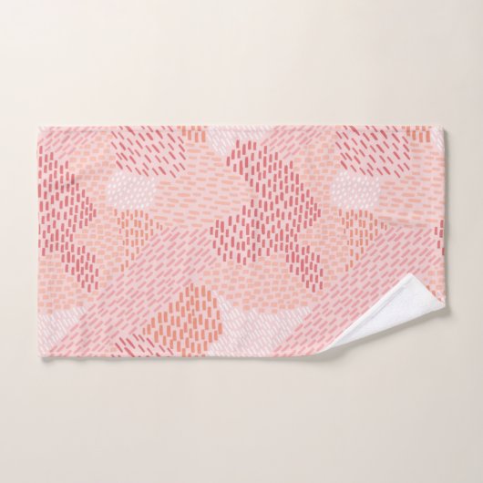 Moderne Abstracte penseelstreken, pit, roze Bad Handdoek (Handdoek)