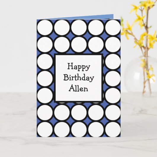 Moderne Abstracte, persoonlijke Happy Birthday Kaart (Gele Bloem)