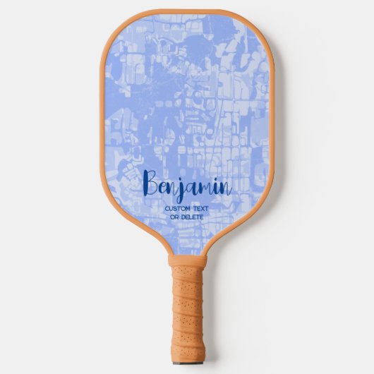 Moderne Abstracte persoonlijke naam Pickleball Pad Paddle (Voorkant)
