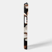 Moderne Abstracte Perzikbloemen op Zwarte Achtergr Case-Mate iPhone Case (Achterkant / Rechts)