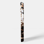 Moderne Abstracte Perzikbloemen op Zwarte Achtergr Case-Mate iPhone Case (Achterkant / Links)