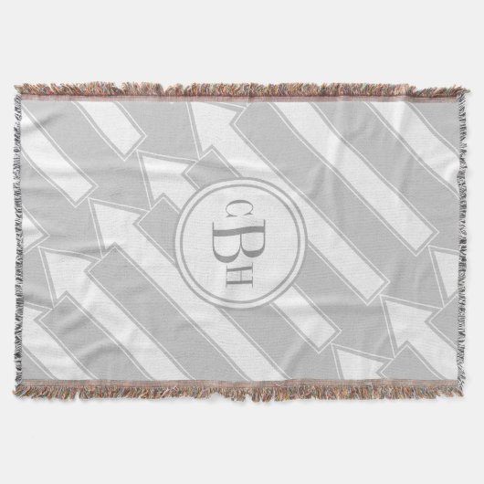 Moderne Abstracte pijlgrijze monogram patroon Deken (Voorkant)