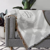 Moderne Abstracte pijlgrijze monogram patroon Deken