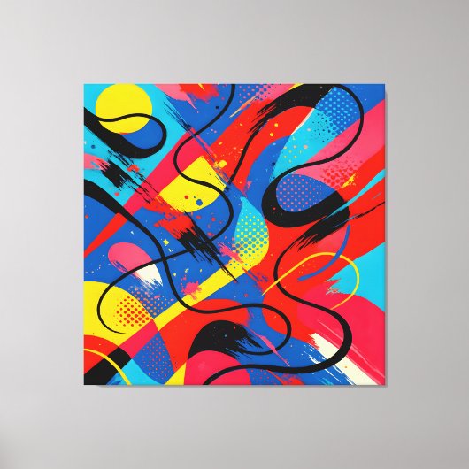 Moderne Abstracte Pop Art Canvas Afdruk (Voorkant)