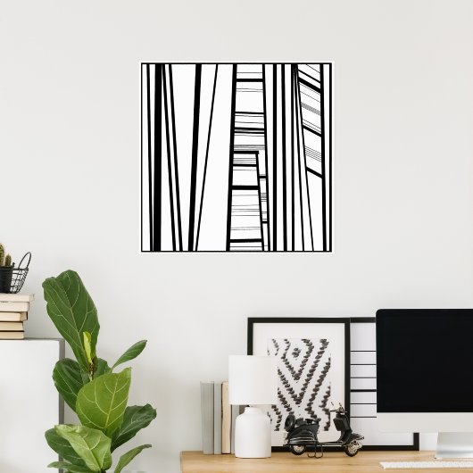 moderne abstracte poster (Thuiskantoor)