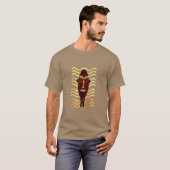 Moderne abstracte primitieve silhouet gezichtskuns t-shirt (Voorkant volledig)