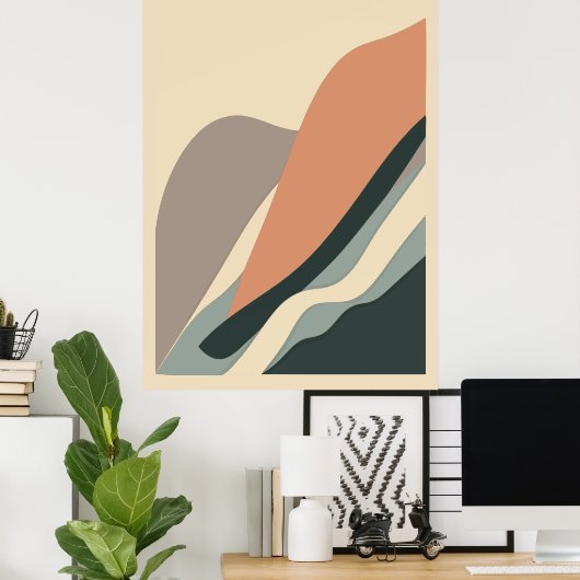 Moderne Abstracte print, waarde Poster papier (mat (Thuiskantoor)