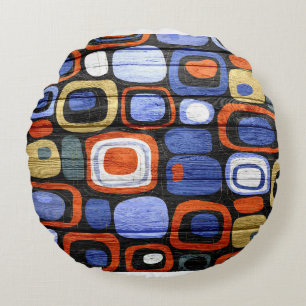 Moderne Abstracte puistlook Rond Kussen