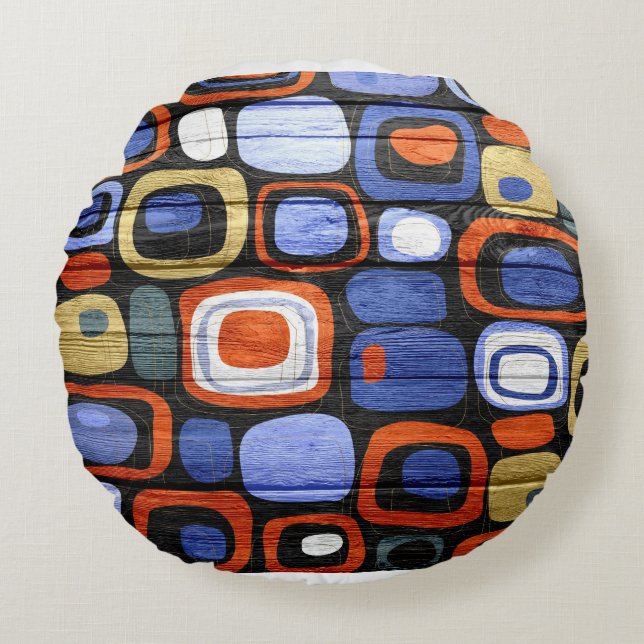 Moderne Abstracte puistlook Rond Kussen (Voorkant)