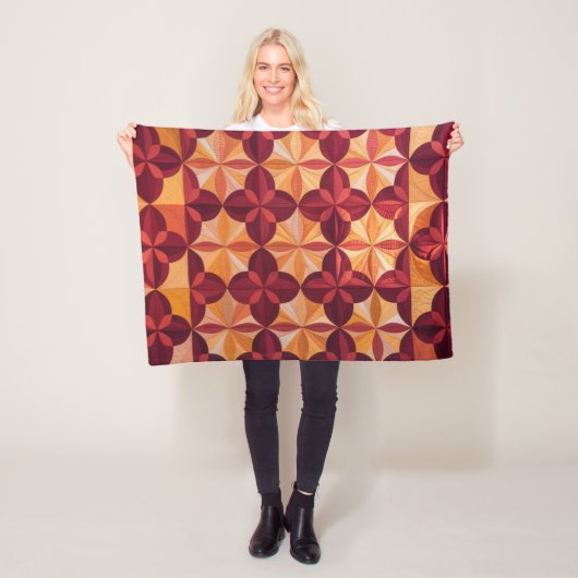 Moderne Abstracte quilt, fleecedeken met vergrende Fleece Deken (In situ)