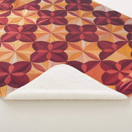 Moderne Abstracte quilt, fleecedeken met vergrende Sherpa Deken (3/4)