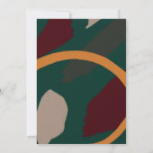 Moderne Abstracte Red Green Gold Holiday Party Kaart (Achterkant)
