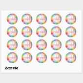 Moderne Abstracte regenboog-Sjabloon Ronde Sticker (Vel)