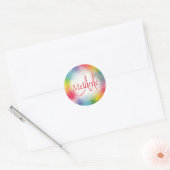 Moderne Abstracte regenboog-Sjabloon Ronde Sticker (Envelop)