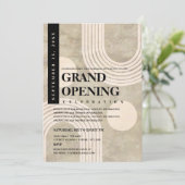 Moderne Abstracte Regenboog Zwarte Grand Opening Kaart (Staand voorkant)