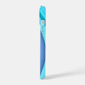 Moderne Abstracte regenbooggolven met je Logo iPhone 15 Case (Linkerkant)