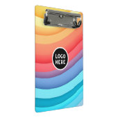 Moderne Abstracte regenbooggolven met je Logo Mini Klembord (Schuin)