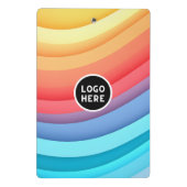 Moderne Abstracte regenbooggolven met je Logo Mini Klembord (Achterkant)